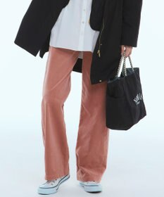 23区 L 【洗える】23区DENIM ベルベットストレッチ ワイドパンツ