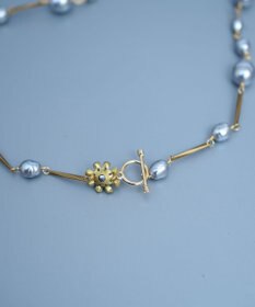 monshiro ガラスパールバーチェーンネックレス