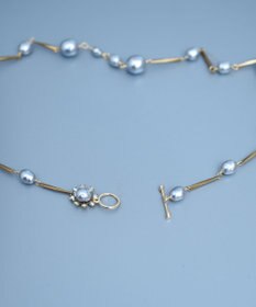 monshiro ガラスパールバーチェーンネックレス