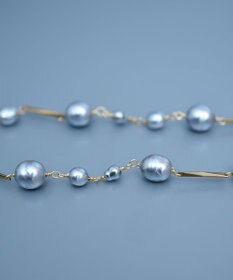 monshiro ガラスパールバーチェーンネックレス