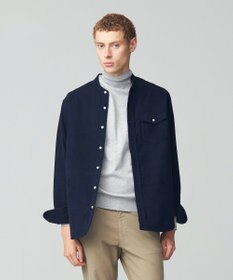 J.PRESS MEN Ｗフェイス キャラメルコールバンドカラー シャツ