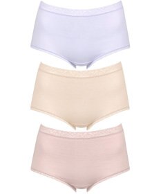 Wing ショーツ 【3枚セット】 綿混(身生地部) ここちよいフィット感 やさしい肌あたり 【デイリーフィットやわらかコットン】 はきこみ丈ふかめ EC3330 ウイング／ワコール