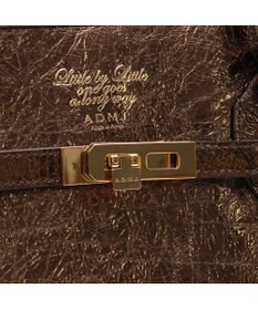 A.D.M.J. 【牛革】クラックメタル/イタリアンレザー前金具付トートL