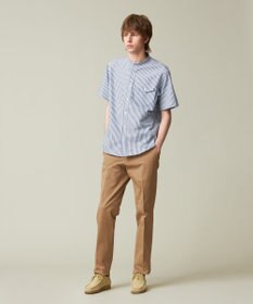 J.PRESS MEN 【クールマックス】サッカー マルチストライプ バンドカラーシャツ