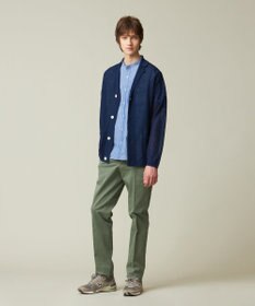 J.PRESS MEN 【クールマックス】サッカー マルチストライプ バンドカラーシャツ