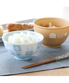 Mother garden しろたん ごはん粒がくっつきにくい ご飯茶碗  【小】 《顔ぼん柄/しろたん＆らっこいぬ柄》 単品