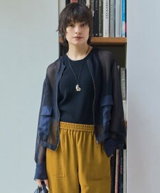 ICB 【洗える】Ta/Peメッシュ ブルゾン ネイビー系