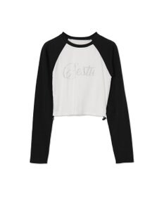 WEGO ラインストーンサイドドロストラグランロンT