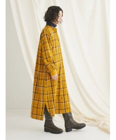 CRAFT STANDARD BOUTIQUE 先染めチェック（小）バンドカラー袖ＲＩＢ　ＯＰ