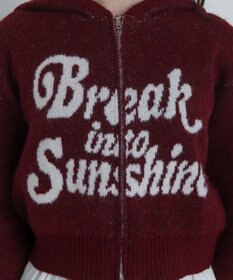 WEGO フラッフィーグラフィックジャガードニットZIPパーカー