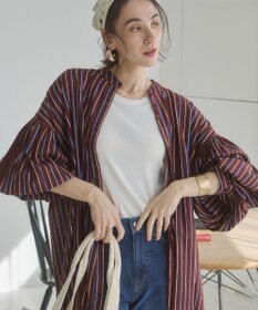 WEGO 【ANGIE VINTAGE】ボリュームスリーブ バンドカラー シャツワンピース