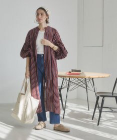 WEGO 【ANGIE VINTAGE】ボリュームスリーブ バンドカラー シャツワンピース