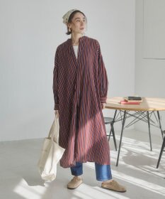 WEGO 【ANGIE VINTAGE】ボリュームスリーブ バンドカラー シャツワンピース