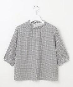 J.PRESS LADIES L 千鳥プリント フリル襟 カットソー