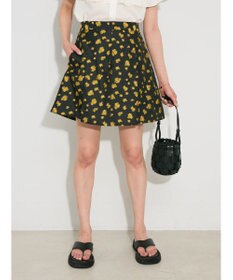 Green Parks タック入りジャガードキュロットパンツ