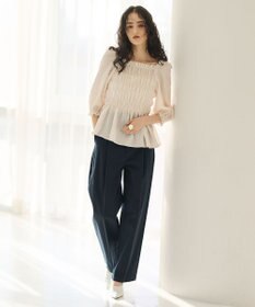 #Newans 2WAYシャーリングペプラムブラウス