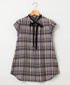 組曲 L 【リボンタイ付き】シアーツイルチェック ブラウス