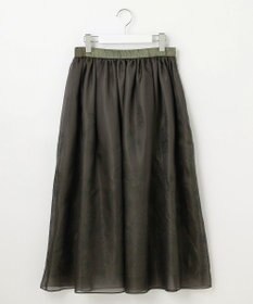 自由区 【洗える】シアーパネルエンブロイダリー スカート