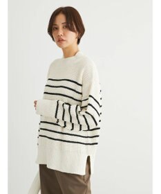 Green Parks ｍｏｋｏモール畦編みモックネックプルオーバー