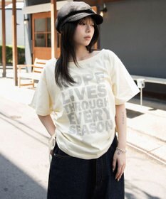 WEGO サイドドロストオフショルグラフィックT
