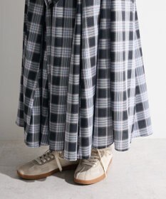 Green Parks イージーケアチェックボリュームスカート