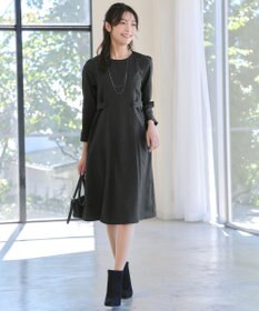 Tiaclasse L 【洗える】ウール調Aラインワンピース