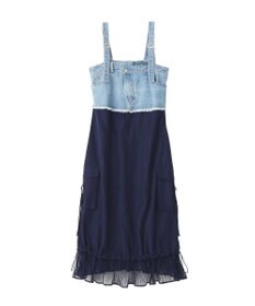 YECCA VECCA デニムMIXデザインサロペット