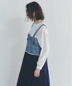 YECCA VECCA デニムMIXデザインサロペット