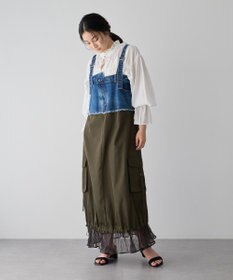 YECCA VECCA デニムMIXデザインサロペット