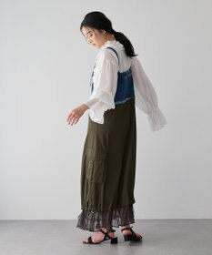 YECCA VECCA デニムMIXデザインサロペット