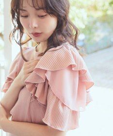 earth music&ecology 袖フリルデザインプルオーバー