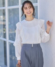 ANY SIS 【洗える】ラッフルレース トップス