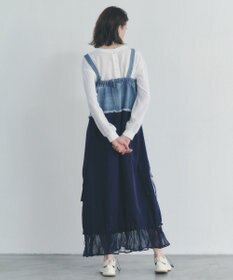 YECCA VECCA デニムMIXデザインサロペット