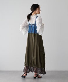 YECCA VECCA デニムMIXデザインサロペット