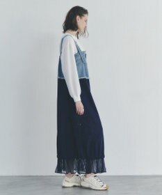 YECCA VECCA デニムMIXデザインサロペット