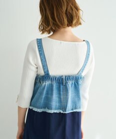 YECCA VECCA デニムMIXデザインサロペット