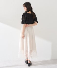 earth music&ecology 袖フリルデザインプルオーバー