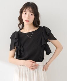 earth music&ecology 袖フリルデザインプルオーバー