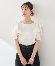 earth music&ecology 袖フリルデザインプルオーバー