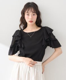earth music&ecology 袖フリルデザインプルオーバー