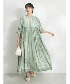 CRAFT STANDARD BOUTIQUE パネル柄ウエスト切り替えボリュームワンピース