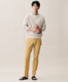 JOSEPH ABBOUD 【キングサイズ・エコ素材和紙使用・日本素材】和紙杢メッシュクルーネック ニット