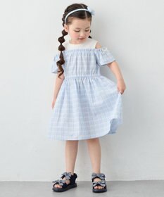 ANY KIDS 【洗濯機可能】オンオフショルダーワンピース