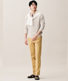 JOSEPH ABBOUD 【キングサイズ・エコ素材和紙使用・日本素材】和紙杢メッシュクルーネック ニット