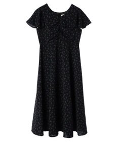 earth music&ecology フロントギャザーフラワーワンピース