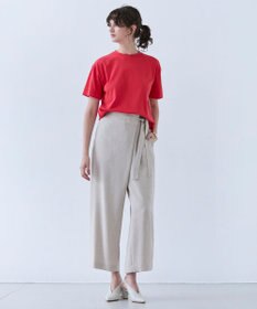 BEIGE， 【洗える】CAROLE / リネンライクラップワイドパンツ