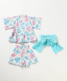 ANY KIDS 【洗濯機可能】簡単帯付き 甚平セット