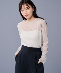 uncrave トリコットシフォン クルーネック カットソー（uncrave STANDARD） アイスグレー