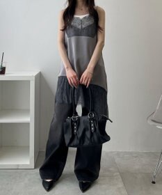 WEGO レース切替サテンキャミ