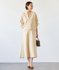 UNFILO BEAUTY FORM JERSEY キーネックプルオーバー